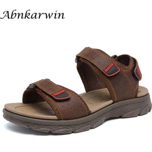 Genuine Leather Sandals For Men Outdoor Comfortable Summer Fashion 2021 Support Dropshipping Shoes Best Seller
