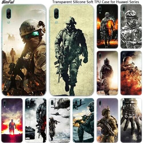 Hot Army soldier Soft Silicone Phone Case for Huawei Mate 10 20 Lite Pro Enjoy 9S Y9 Y7 Y6 Y5 2019 2018 Pro 2017 Fashion Cover