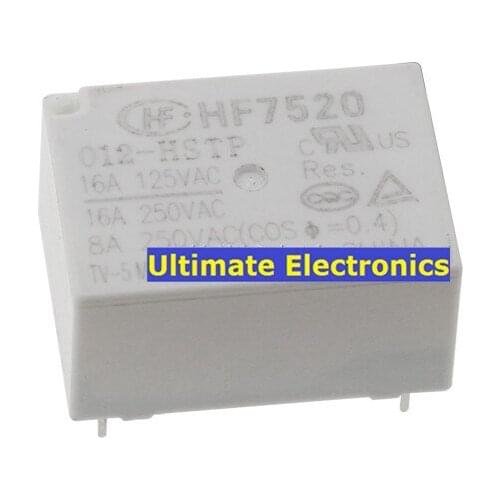 5PCS HF7520-012-HSTP HF7520/012-HSTP Normally open high load 4 feet 16A relay