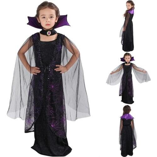 New Halloween Costumes for Kids Girls Vampire Bat Demon Cosplay Festival Party Carnival Girl Performance Clothing