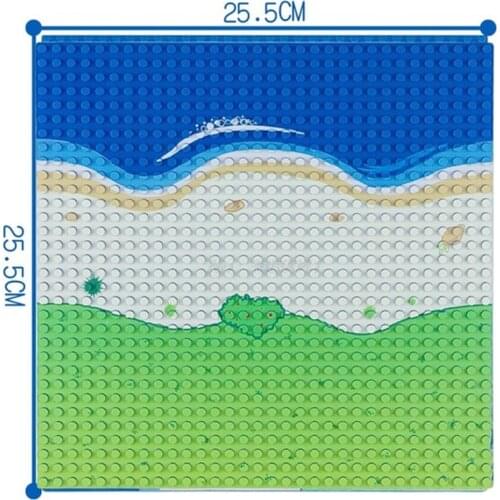 Single Sales 32*32 Small Ocean Base Plate Compatible With Locked Digital Block Building Blocks For Small Brick Floors kids Toys