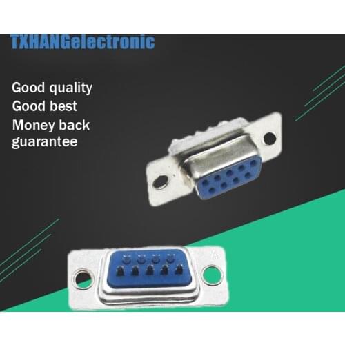 10pcs DB9 female socket Plug connectors 9pin copper RS232 COM socket adapter RS232 serial port connector diy electronics