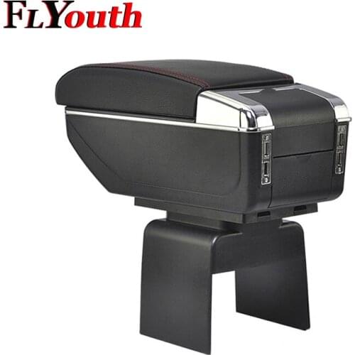 For Peugeot 307/Citroen Elysee 307 2004-2013 Armrest Box USB Charging Heighten Double Layer Central Content Cup Holder Ashtray