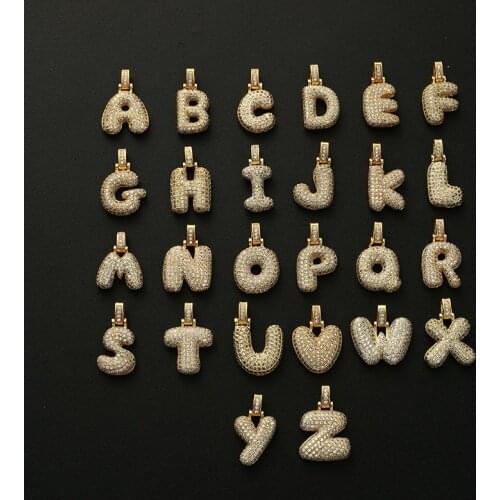 Luxury A-Z Alphabet Pendant Zircon Punk Hip Hop Rock Fashion Woman Man Initial Name Necklace Pendant Party Jewelry Gifts