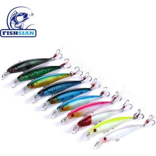 Fishsian 2021 new Minnow Fishing Lure Weights 9cm/8g Bass Fishing Lures 10 colors Fishing Accessories Isca Artificial Fake Fish