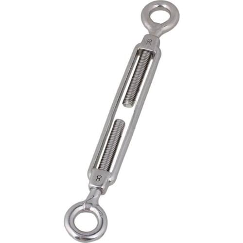 Silver 304 Stainless Steel European Style Eye to Eye M8 Turnbuckles Adjustable Wire Rope Tensioners
