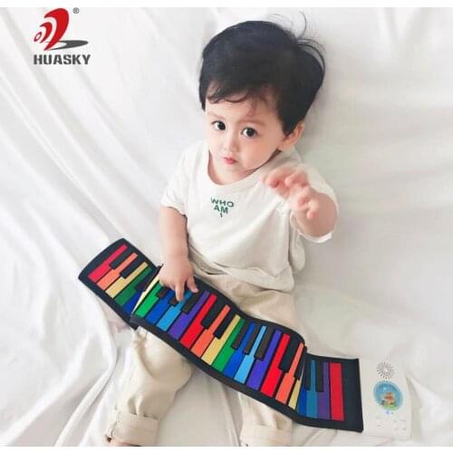 Silicone waterproof 49 KEYS digital portable roll up piano kids educational toy rubber piano keyboard