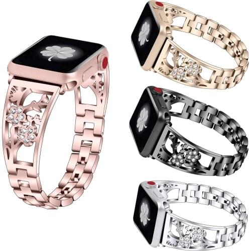 Diamond Stainless Steel Replacement Strap For Apple Watch 40mm 44mm 38mm 42mm Band For iWatch Series 1 2 3 4 Women Bracelet Belt