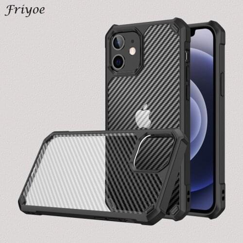 Back Cover For iPhone 7 8 Plus X XR XS Max 11 12 Mini Pro Max Airbags Carbon Fiber Shockproof Case