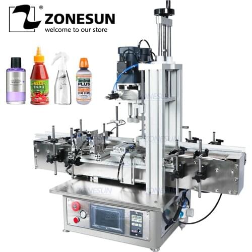 ZONESUN ZS-XG1870 Pneumatic Vial Desktop Screw Automatic Capping Machines water bottle Perfume Pet Plastic Bottle