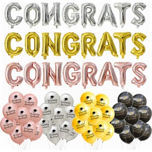 2021 Graduation Latex Balloons Congrats Grad Party Foil Balloon Decoration Graduation Ceremony Back To School Air Globo Supplies