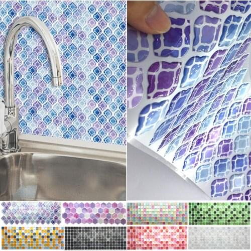 38cm*13cm Self Adhesive Mosaic Wall Sticker Waterproof Rubber Epoxy Resin DIY Wall Paper Sticker Kitchen Home Decoration