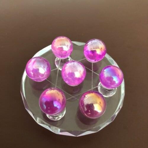 7pcs new arrivals 100%Natural rose quartz ball grid seven pink quartz crystal ball sphere healing crystal