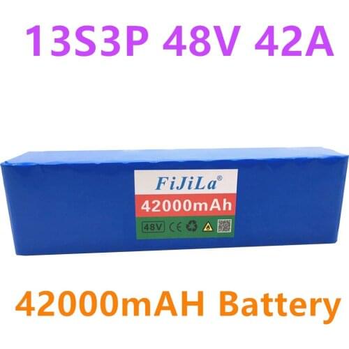 13S3P 48v 42Ah 1000watt 18650 Battery Pack MH1 54.6v E-bike Electric bicycle battery Scooter with 42A discharge BMS+1Charger