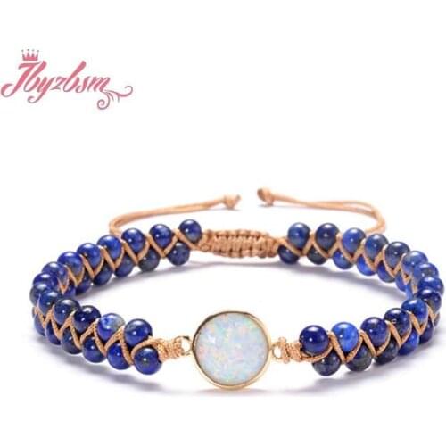 Stone Wrap Bracelets Femme Amethysts Opal String Braided Yoga Reiki Symbol Bangle Bracelet Bangle Bohemian Jewellery