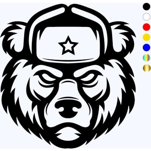 CK2266#16*15cm Bear with earflaps funny car sticker vinyl decal silver/black car auto stickers for car bumper window