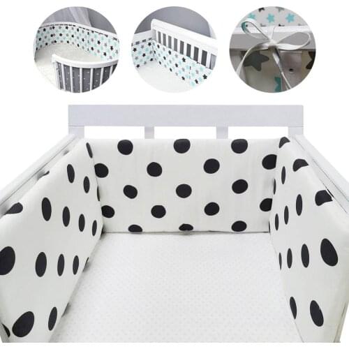 Baby Nursery Nordic Dots Design Baby Bed Thicken Bumper One-piece Crib Around Cushion Cot Protector Pillows Newborns Room Decor