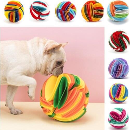 Food Treat Ball Wear-resisatnt Leaking Food Felt Cloth Interactive Feeder Puzzle Toy for Puppy