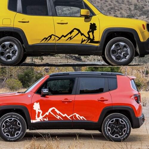 2pcs Car Side Door Stickers Graphics Auto DIY Vinyl Film Decals For Jeep Renegade Compass Grand Cherokee Patriot Car Accessories