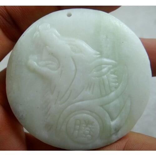 Natural stone Turquoises Quartz crystal hand-carved statue of Wolf amulet pendant for diy jewelry making necklace Accessories