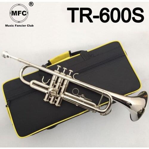 New Music Fancier Club Bb Trumpet TR-600 Silver Plated Music Instruments Profesional Trumpets 600 Included Case Mouthpiece
