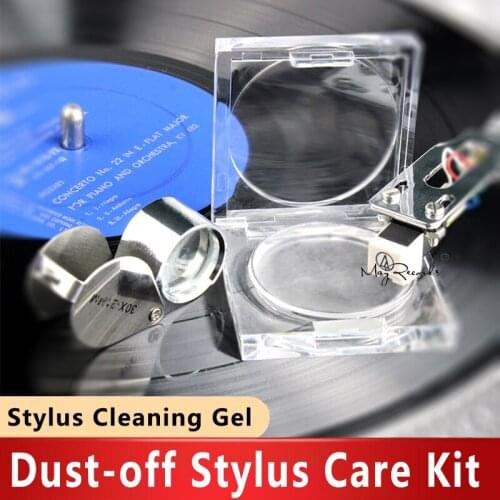 New Sale Stylus Care Kit Anti-static Turntable Phonograph Cartridge Stylus Needle Cleaner Cleaning Gel with Magnifier