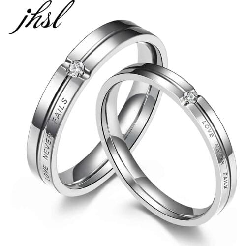Silver Color Stainless Steel Lovers Couples Men Women Love Theme Wedding Rings Valentines Day Gift size 5 6 7 8 9 10 11 12