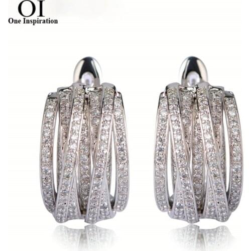 OI Luxurious Copper Multilayer Earrings Summer Style Ouro Rhinestone Love Brincos Pendientes Women Fashion Bijuterias