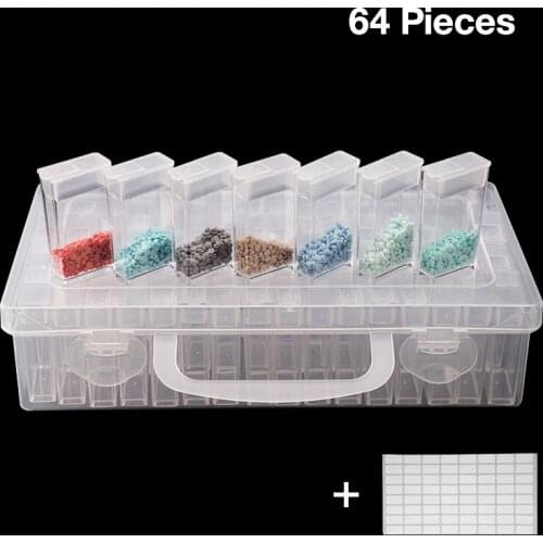 Plastic Diamond Painting Accessories with Bottles Container Storage Box Diamant Painting Holder Daimond painting Box 42/64pcs
