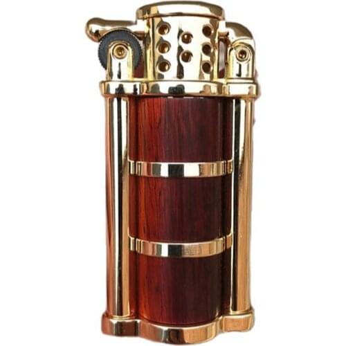 Retro Creative Wood Metal Gasoline Lighter Smoking Lighter