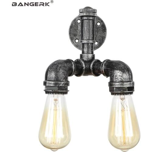 Antique Water Pipe Wall Lights Loft Decor Iron Wall Lamp LED Edison Sconce Industrial Vintage Lighting Home Indoor Luminaire