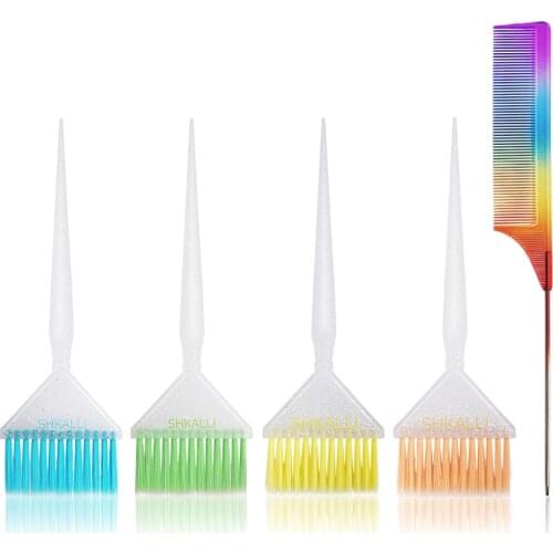 Balayage hair brush SHKALLI Glitter hair color brush Hair dye brushes kit Metal Pin Anti-static Hair Style Rat Tail Comb
