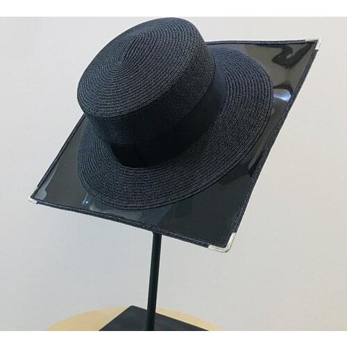 Fibonacci 2019 New Summer Hot Fashion Flat top Square film Straw Hats Brand Quality Beach Shade Female Sunscreen Sun Hat