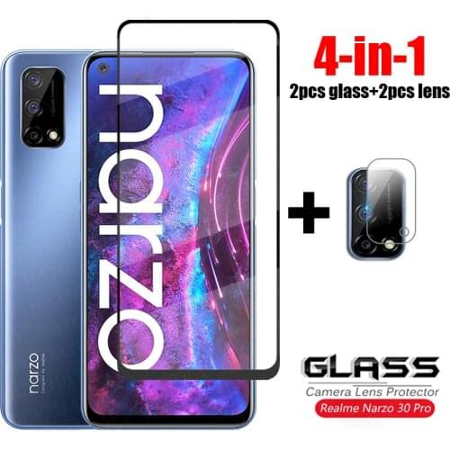 Glass on Realme Narzo 30 Pro 5G Full Cover Tempered Glass HD Phone Lens Screen Protector For Oppo Realme Narzo 30 Pro 5G Glass