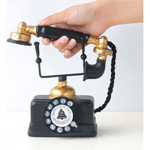 Creative Resin Retro Crafts Home Decoration Ornaments Telephone Model Office TV Cabinet Display Gifts