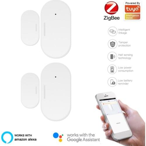 Tuya Smart Zigbee Door Gate Sensor Smart Door Open/Closed Detectors Smart Life APP Wifi Window Sensor Work With Smart Life/Tuya