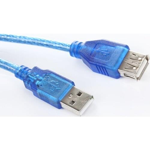 USB 2.0 Cable 0.3M 1.5M 3M 5M Male/Female Transparent Blue Universal USB Cable for Charge Data adapter Converter