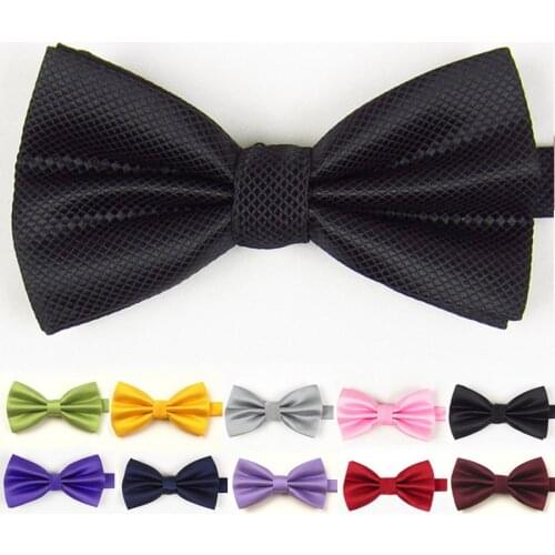 VEEKTIE Fathers Day Mens Bowtie Fashion Red Jacquard Plaid Grid Solid Bow tie Wedding Tuxedo Cravat Vestidos Black Green Navy