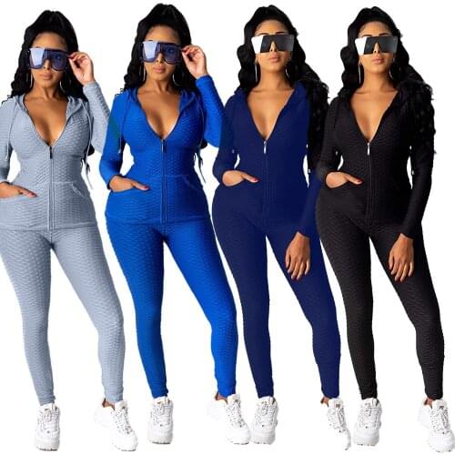 2021 Two-piece tight-fitting zipper shirt sweatshirt + pants sportswear casual sports 2-piece sportswear women