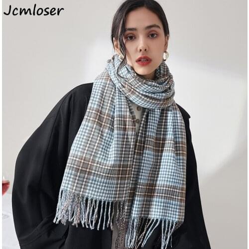 2021Fashion brand cashmere women plaid scarf Designer winter warm shawl wrap bandana pashmina long tassel female foulard blanket