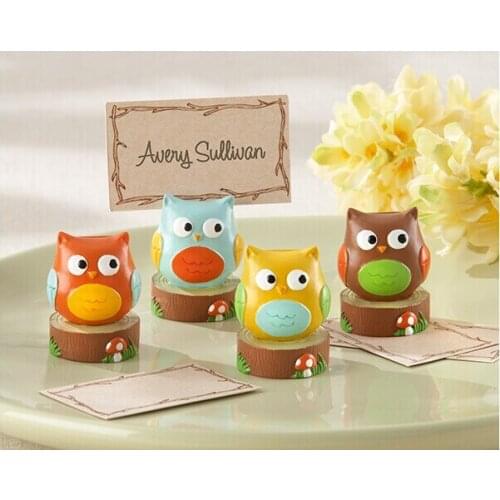 24pcs/lot(6sets) Baby shower "Whooos the Cutest" Baby Owl Place Card/Photo Holder (Set of Four Assorted)