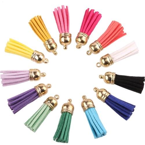 30 pcs/lot Mini Tassel 4cm Vintage Leather Tassels Fringe for Purl Macrame DIY Jewelry Keychain Cellphone Straps Pendant