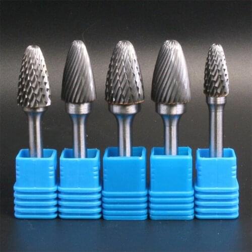 6pcs Head Tungsten Carbide Rotary file Tool Drill Milling Carving Bit Tools Point Burr Die Grinder Abrasive Tool Alloy head