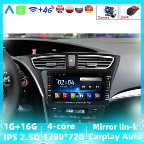 8” Android Support Rear Back Camera Radio GPS Video Player For Honda CIVIC Hatchback 2012-2017 Have BT Car Multimedia System
