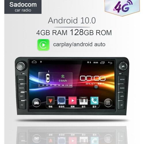 8" 2 din Android 10.0 Car DVD player 8 Core 64GB ROM 4GB carplay autoradio car radio 4G LTE For Audi A3 2002-2010 2011 S3 RS3 RN