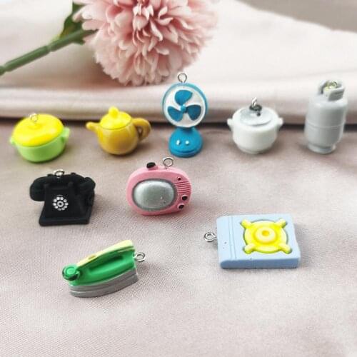20 Resin Home Appliance Collection Charms Kawaii furniture Decoration Cabochon for DIY jewelry Accessories TV Charm Pendant RT3