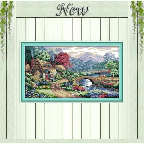 Beautiful Farm scene Europe Scenery,11CT printed on canvas DMC 14CT Cross Stitch kit,needlework embroidery Set,Scenic Home Decor