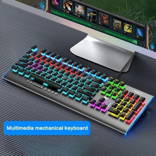 New listing AUAL F2099 mechanical gaming keyboard 104-key gaming laptop desktop multimedia rotary button keyboard
