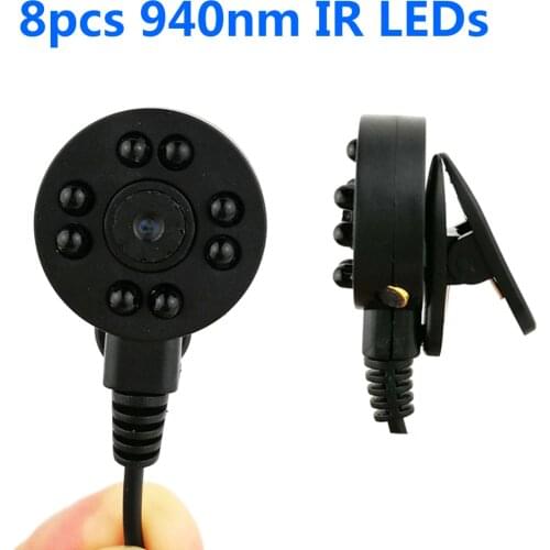 Micro Mini Camera Analog Camera with 8PCS 940nm IR LEDs Night Vision indoor CCTV Video Audio Camera