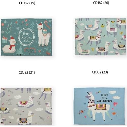 Cartoon cute alpaca kitchen accessories dinning table decoration table mat wedding decoration Anti-stain tablecloth Tablecloth